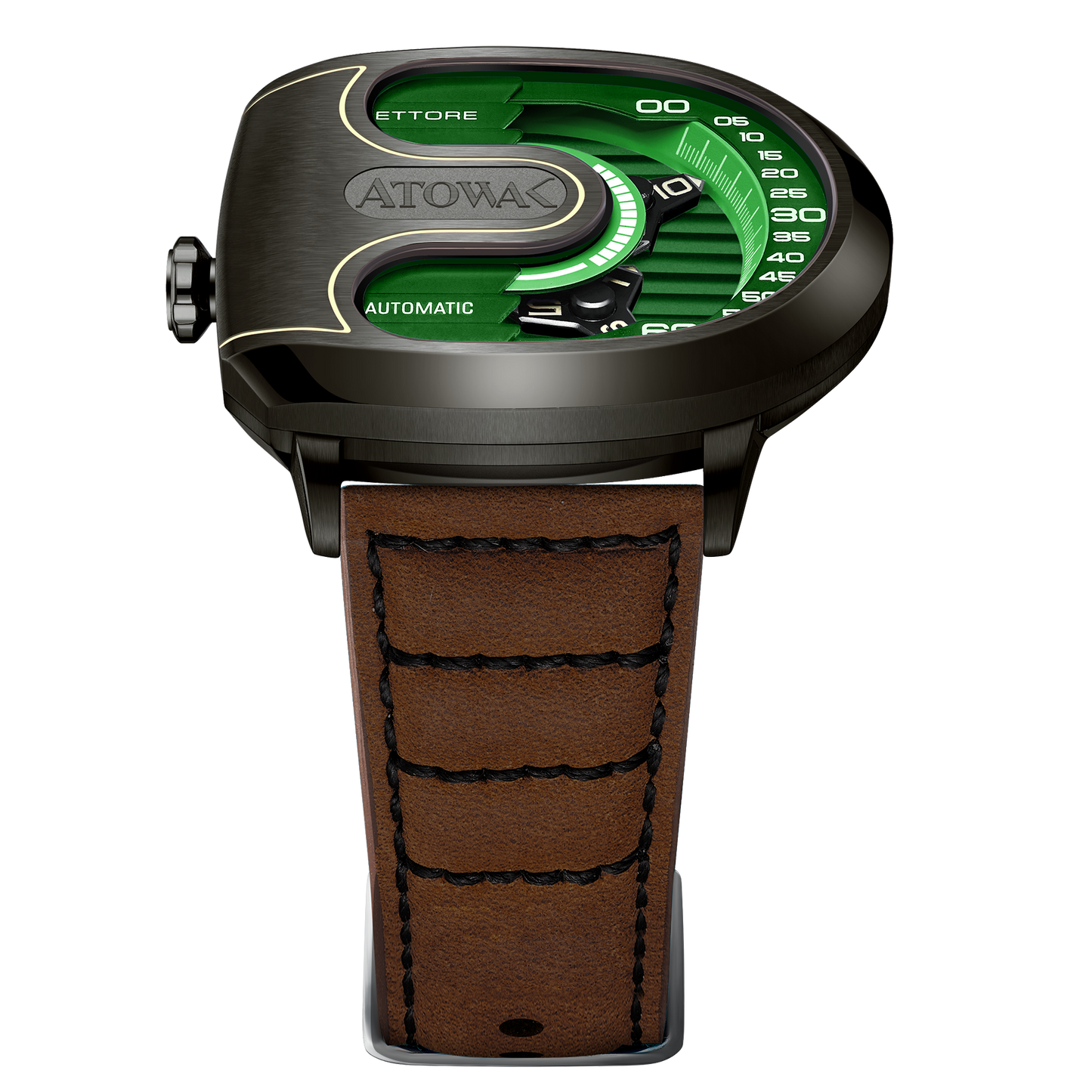 Atowak Ettore Drift 4-Arm Wandering Hour Dark Green Watches