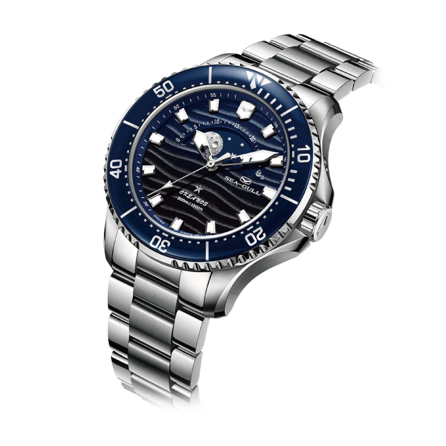 Sea-Gull Moon Phase Dive 300M Watch
