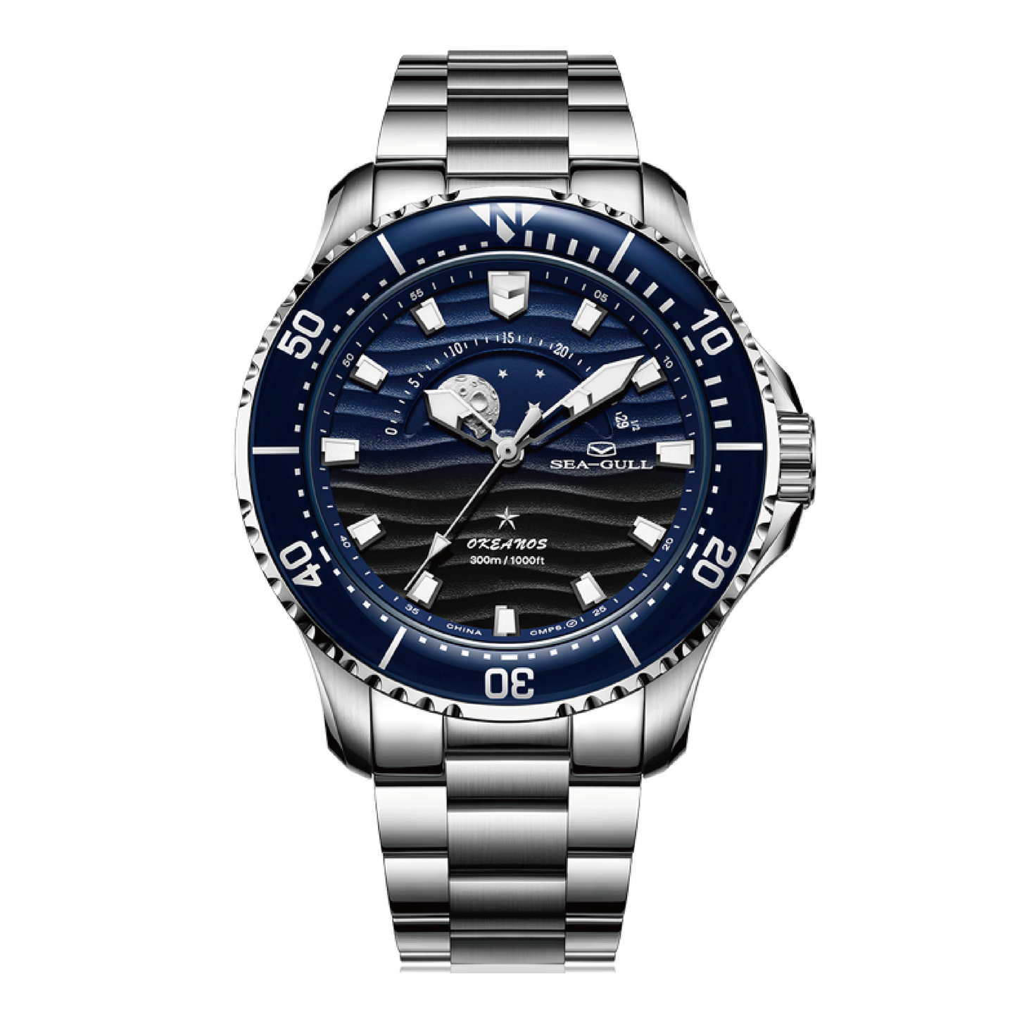 Sea-Gull Moon Phase Dive 300M Watch