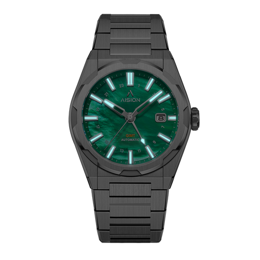 AISION HANG GMT - Green MOP Dial