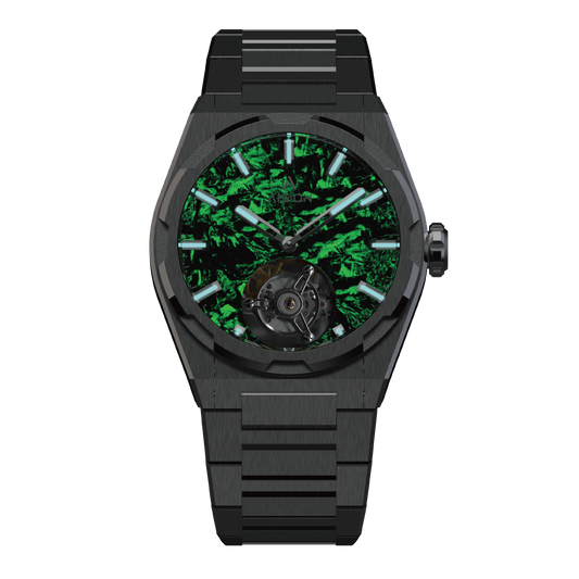 AISION Tourbillon - Lumed Forged Carbon Fiber Dial - Green
