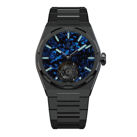 AISION Tourbillon - Lumed Forged Carbon Fiber Dial - Blue