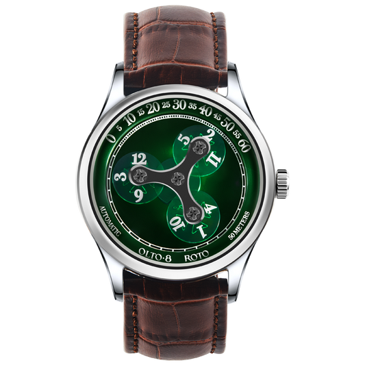 OLTO-8 ROTO Wandering Hour Automatic Watch Jade Green