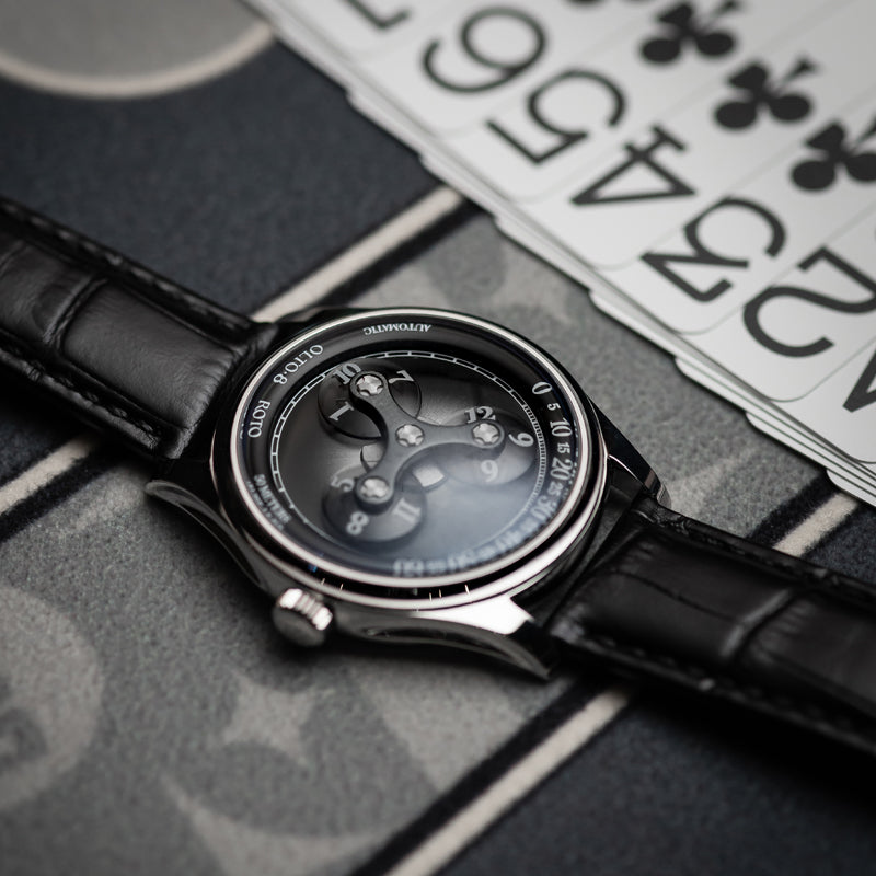 OLTO-8 ROTO Wandering Hour Automatic Watch Midnight Black