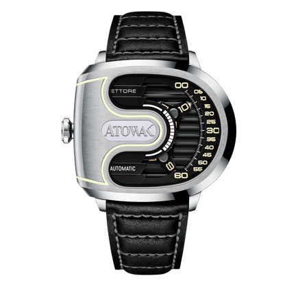 Atowak Ettore Drift 4-Arm Wandering Hour Silver Black Watches