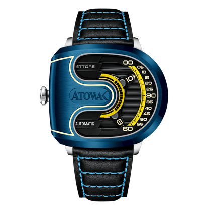 Atowak Ettore Drift 4-Arm Wandering Hour Navy Blue Watches