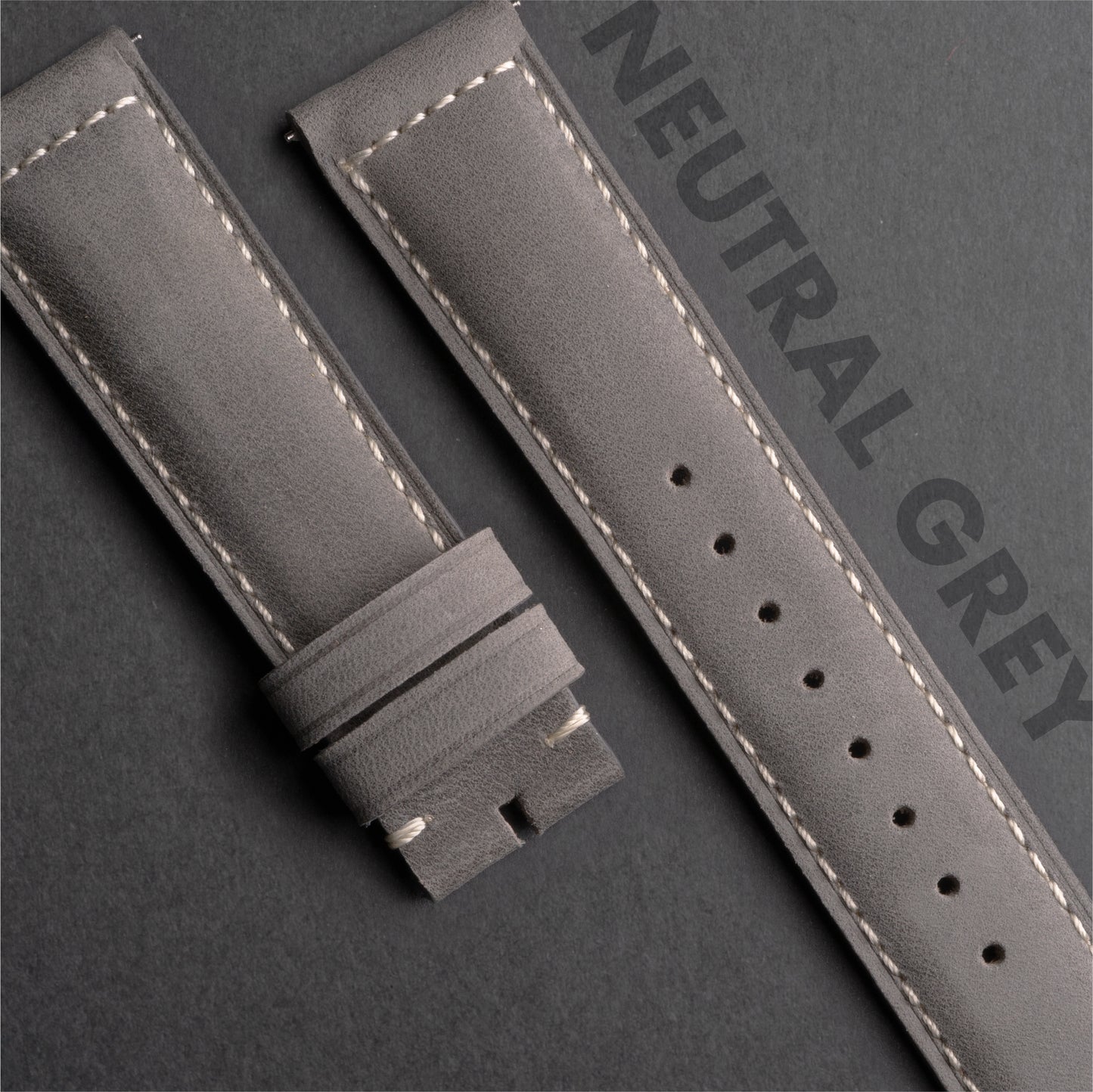 CayCan&Co. - CS01.5 - Matt Neutral Grey Crazy Horse Leather Strap