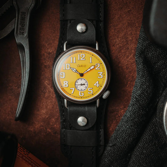 VARIO x RZE UltraHex™ Titanium Trench Medallion Yellow Watch