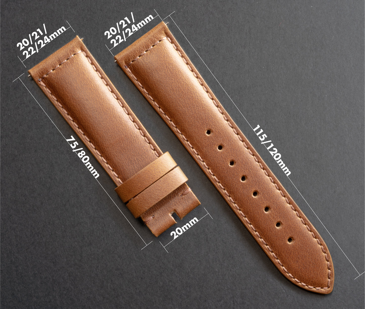 CayCan&Co. - HOS01.2 - Sandal Wood Horween Leather Strap