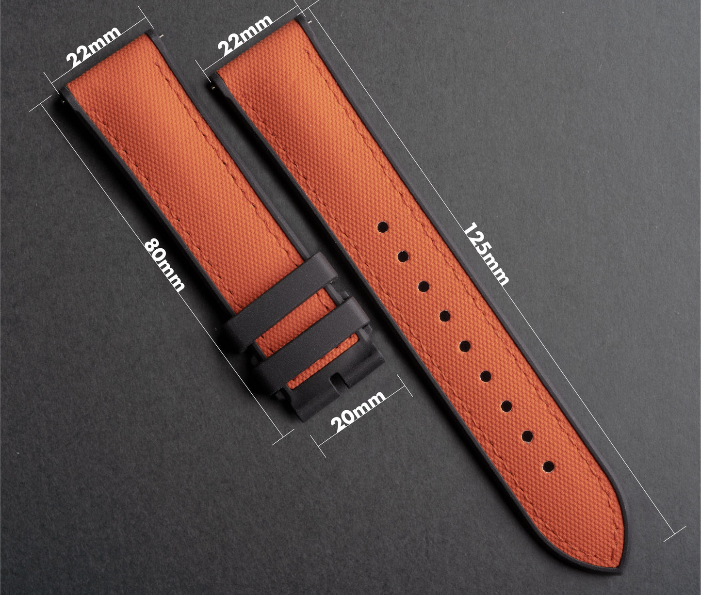 CayCan&Co. - HS01.5 - Hybrid Orange Leather Strap