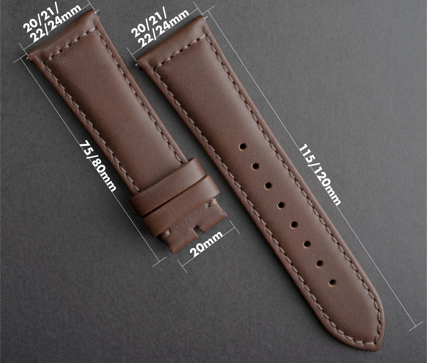 CayCan&Co. - LS01.3 - Dark Brown Leather Strap