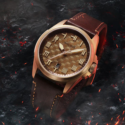 Warpath Series "The Sword Of King Goujian" Diamond-pattern Dial Bronze Case Watch 43.5mm